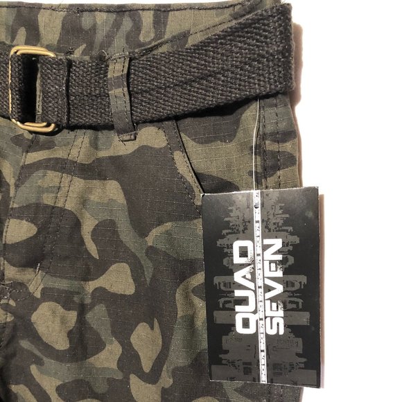 NWT Quad Seven Kids Size 10 Camouflage Belted Cargo Style Pants - Picture 6 of 7